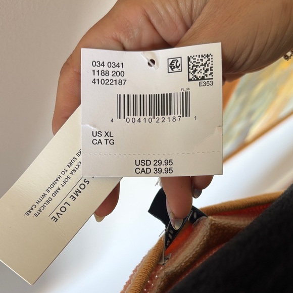 American Eagle Outfitters retro pink/orange/tan Striped knit Crop Top - Picture 3 of 6